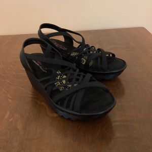 Skechers Black Strappy Sandals